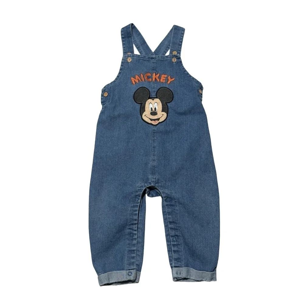Disney Baby Mickey Mouse Denim Overalls Size 24M